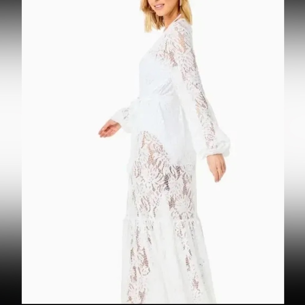✨ NWT Lilly Pulitzer Sheer Lace Maxi Cover-Up — Size L - Picture 3 of 4